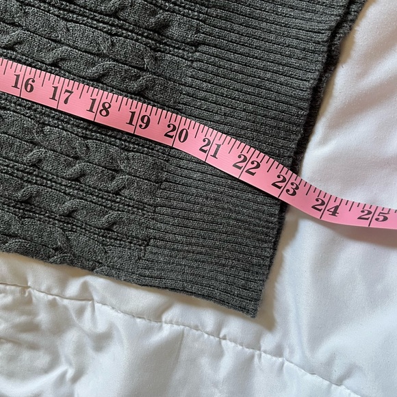 Dark Gray Cable Knit Turtleneck Sweater - Picture 6 of 6